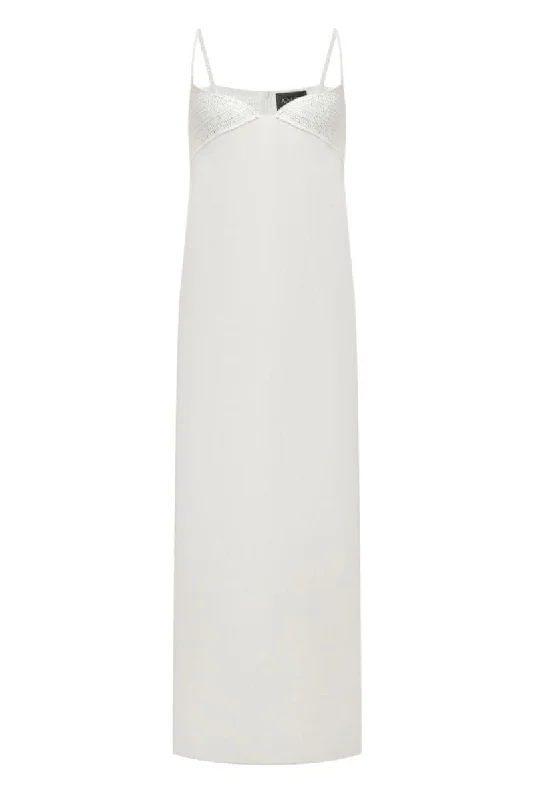 WHITE MAXI DRESS WITH KNITTED TOP H&M maxi dresses